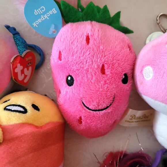 Plushie Keychains Bag Clips Lot Teddy Bear, Pony, Pink, Animals, Pokémon - Picture 4 of 7